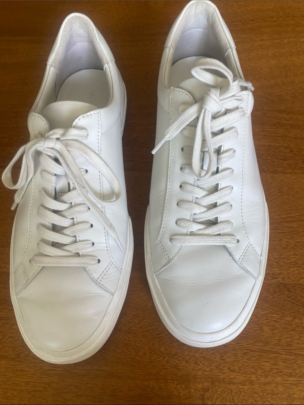 Vince White Leather Men's Low-Top Sneakers